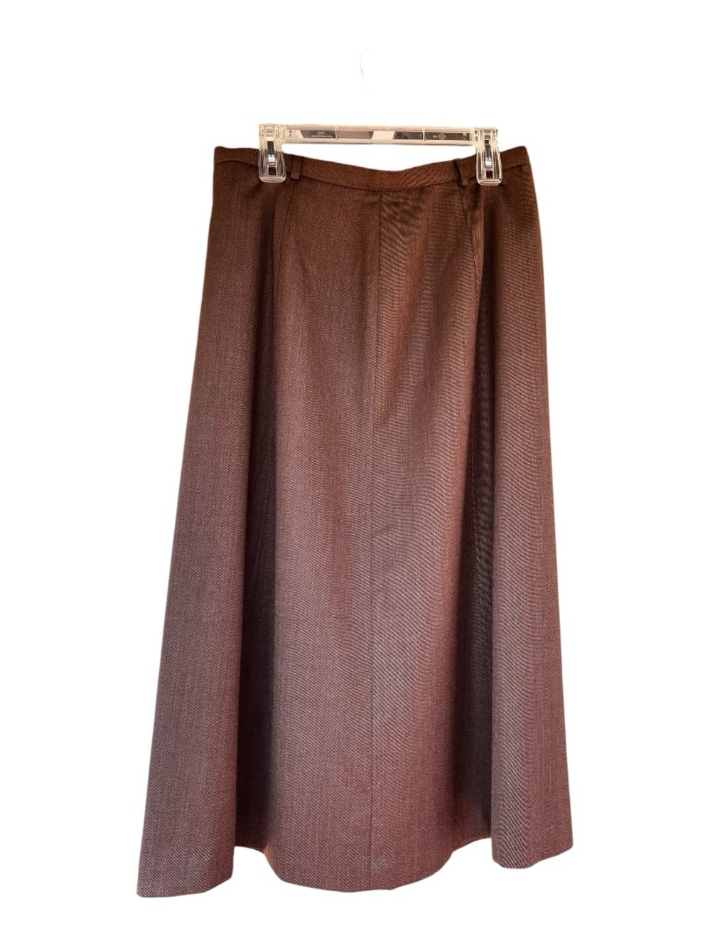 Talbots Vintage Brown Wool Blend A-Line Skirt Size 16 Petite